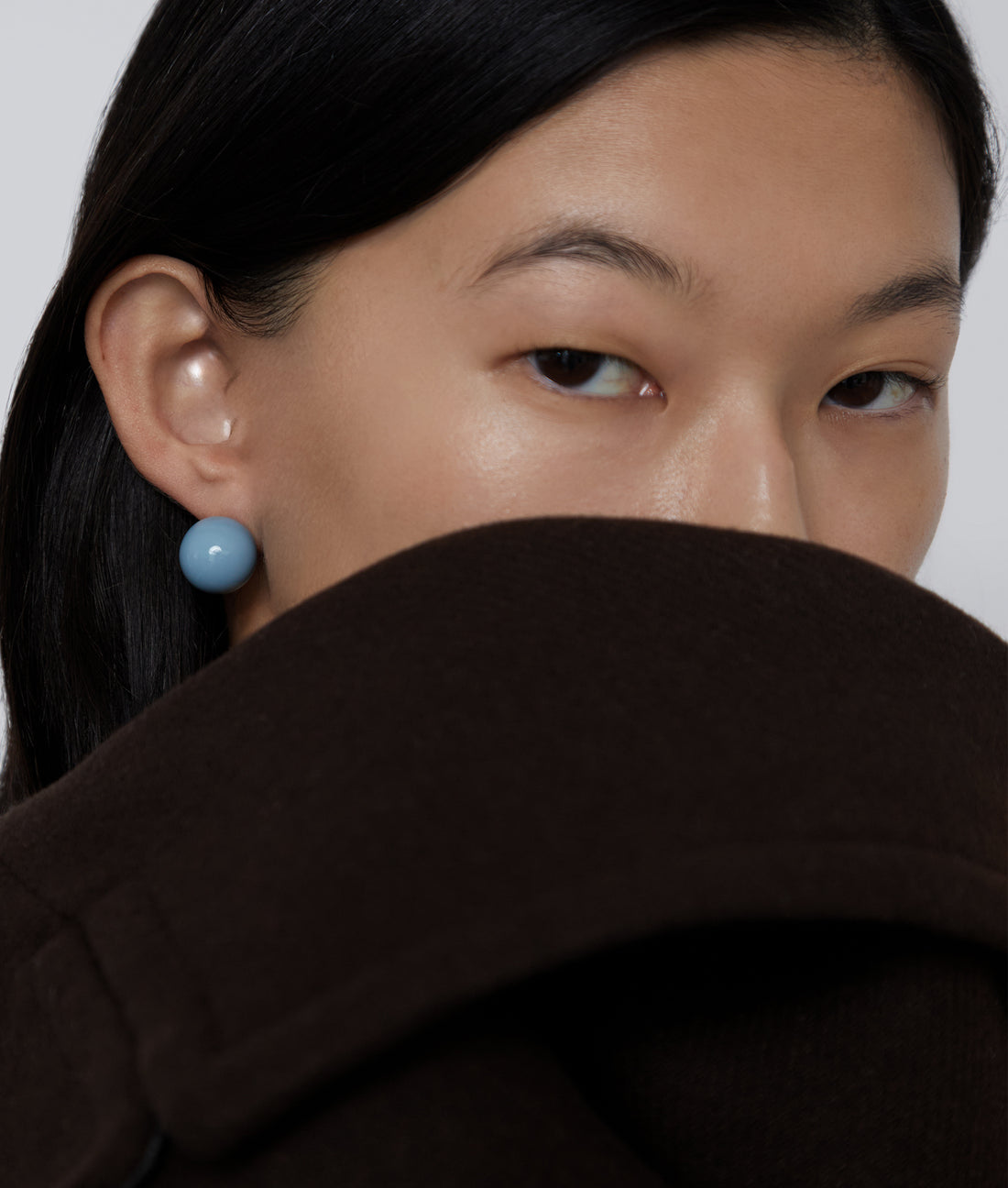 Frech Blue Double Ball Earings