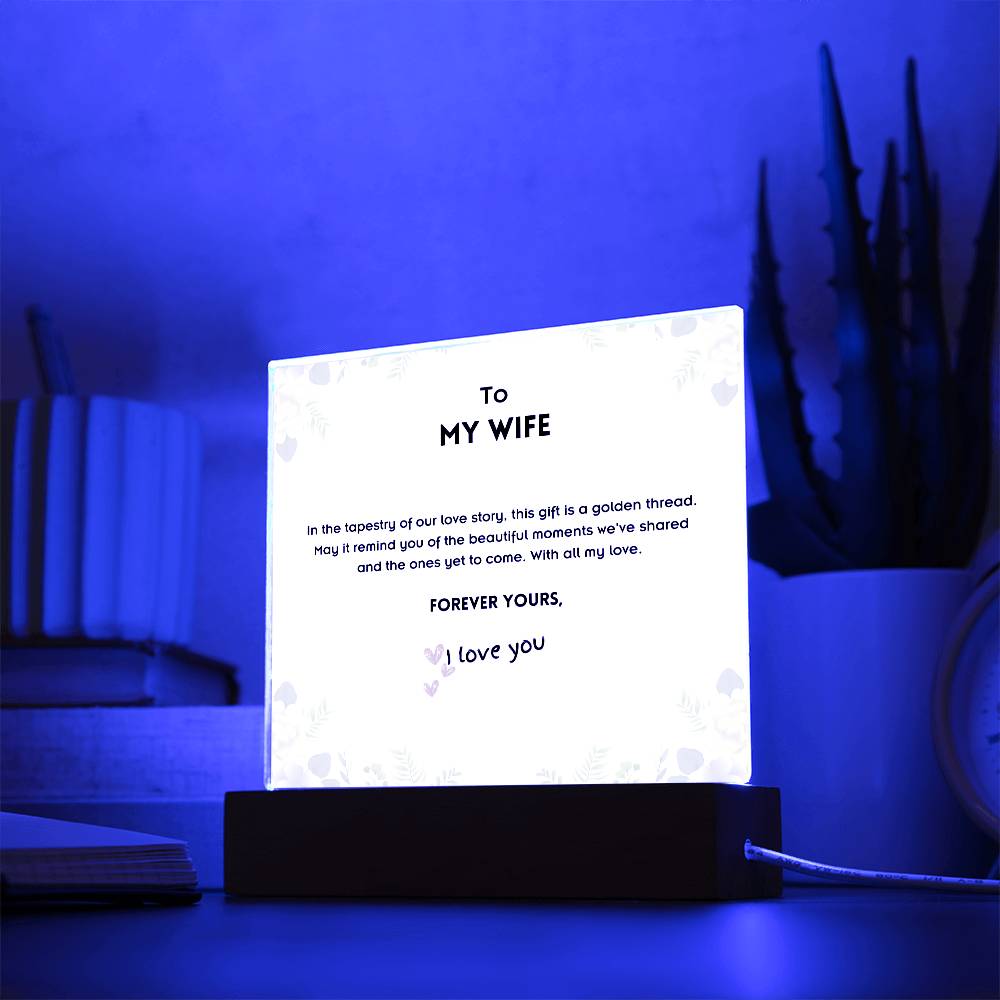Memorable Acrylic Plaque for Wife - Thoughtful Gesture from Husband