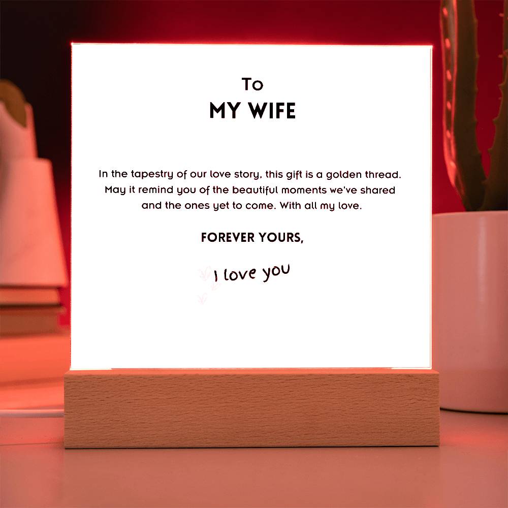 Memorable Acrylic Plaque for Wife - Thoughtful Gesture from Husband