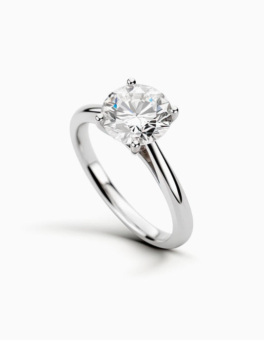 Natural 0.21Ct. Diamond White Gold Solitaire Engagement Ring