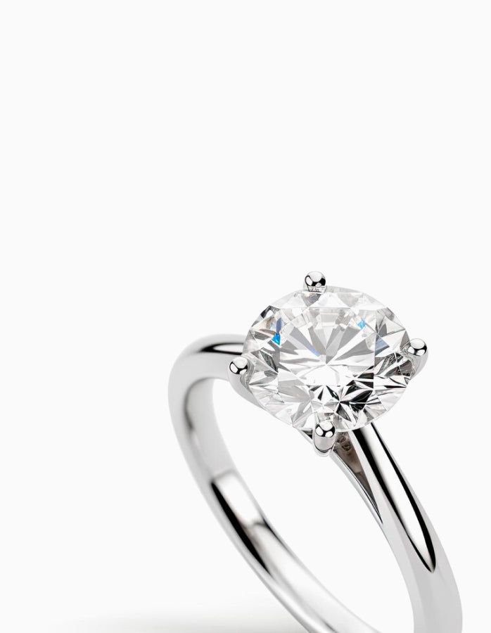 Natural 0.21Ct. Diamond White Gold Solitaire Engagement Ring