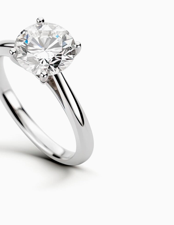 Natural 0.21Ct. Diamond White Gold Solitaire Engagement Ring