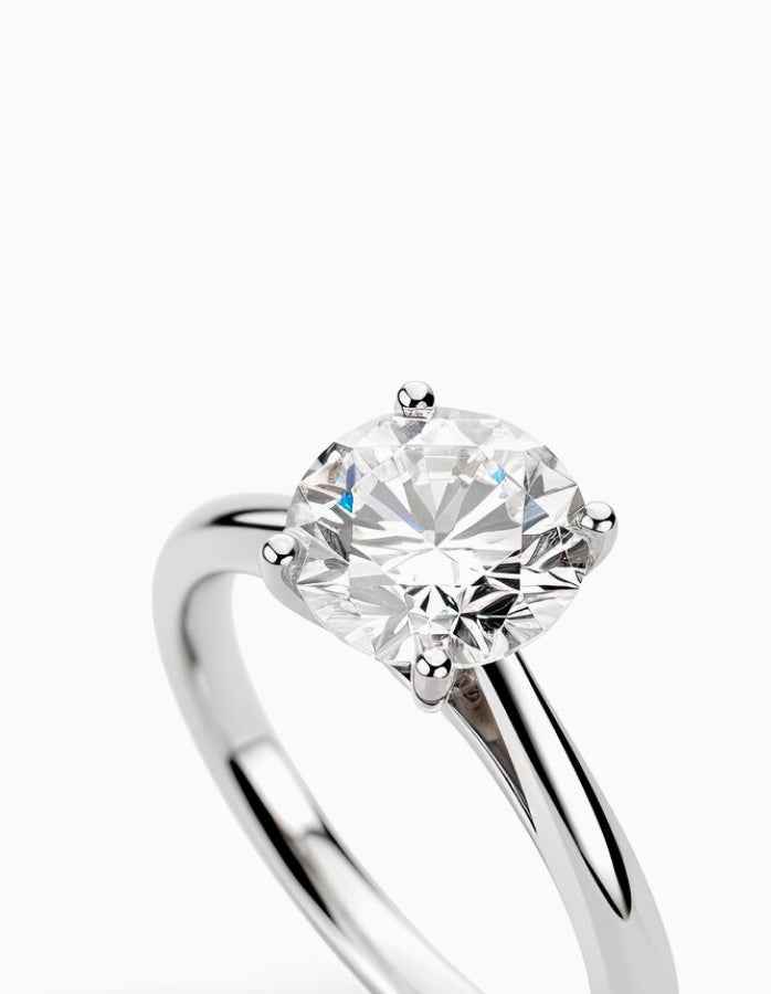 Natural 0.21Ct. Diamond White Gold Solitaire Engagement Ring