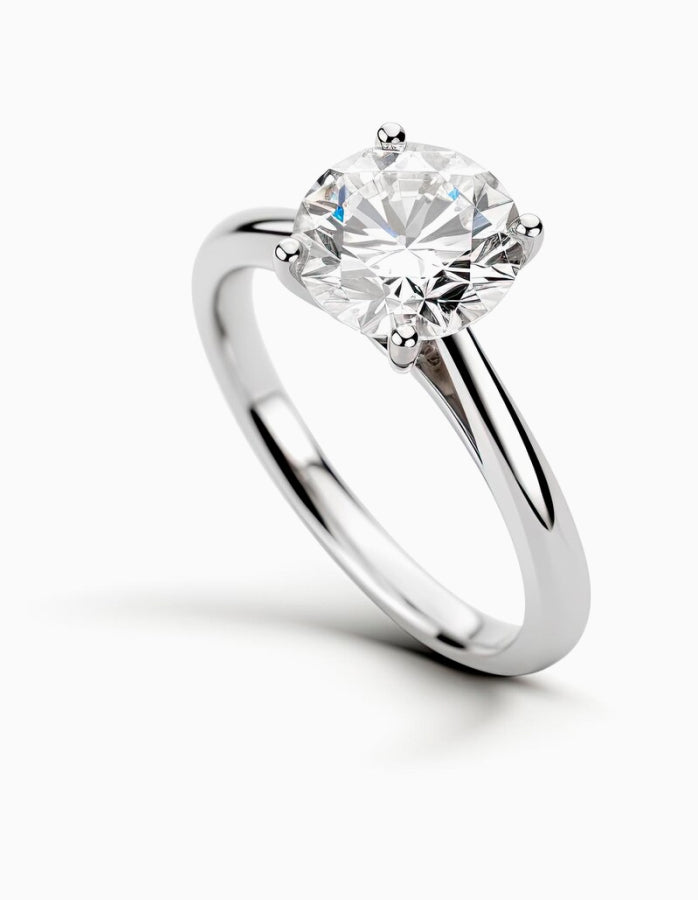 Natural 0.21Ct. Diamond White Gold Solitaire Engagement Ring