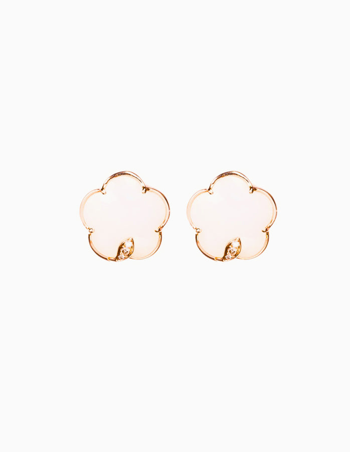 18kt Rose Gold Diamond Bon Ton Earrings