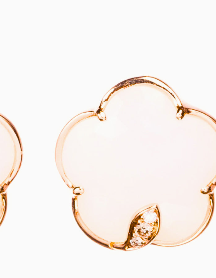 18kt Rose Gold Diamond Bon Ton Earrings