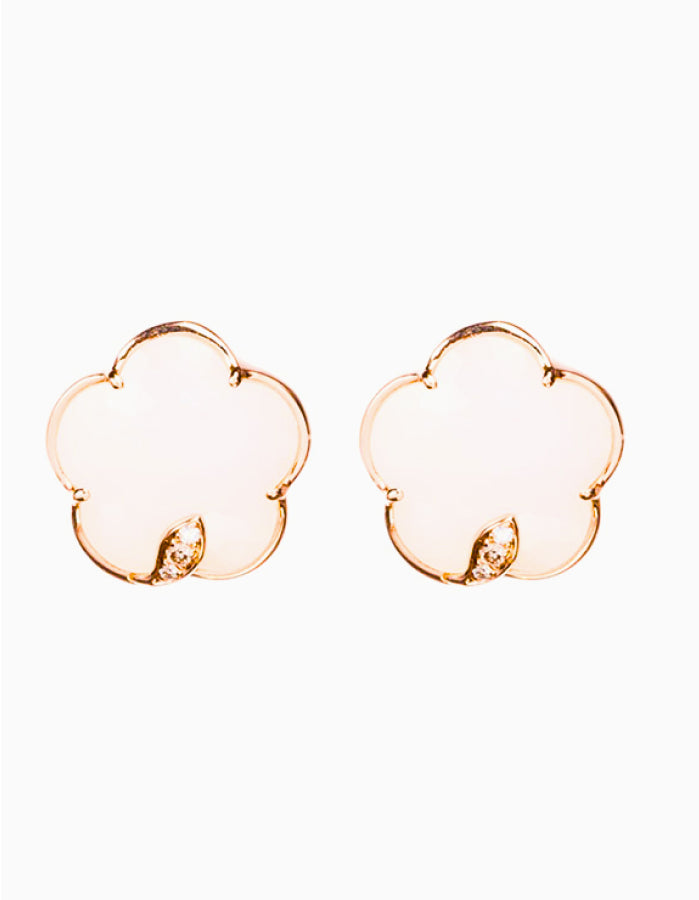 18kt Rose Gold Diamond Bon Ton Earrings