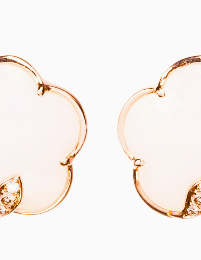 18kt Rose Gold Diamond Bon Ton Earrings