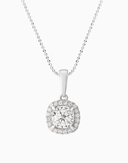 1ct Sparkling Halo Diamond Moissanite Pendant