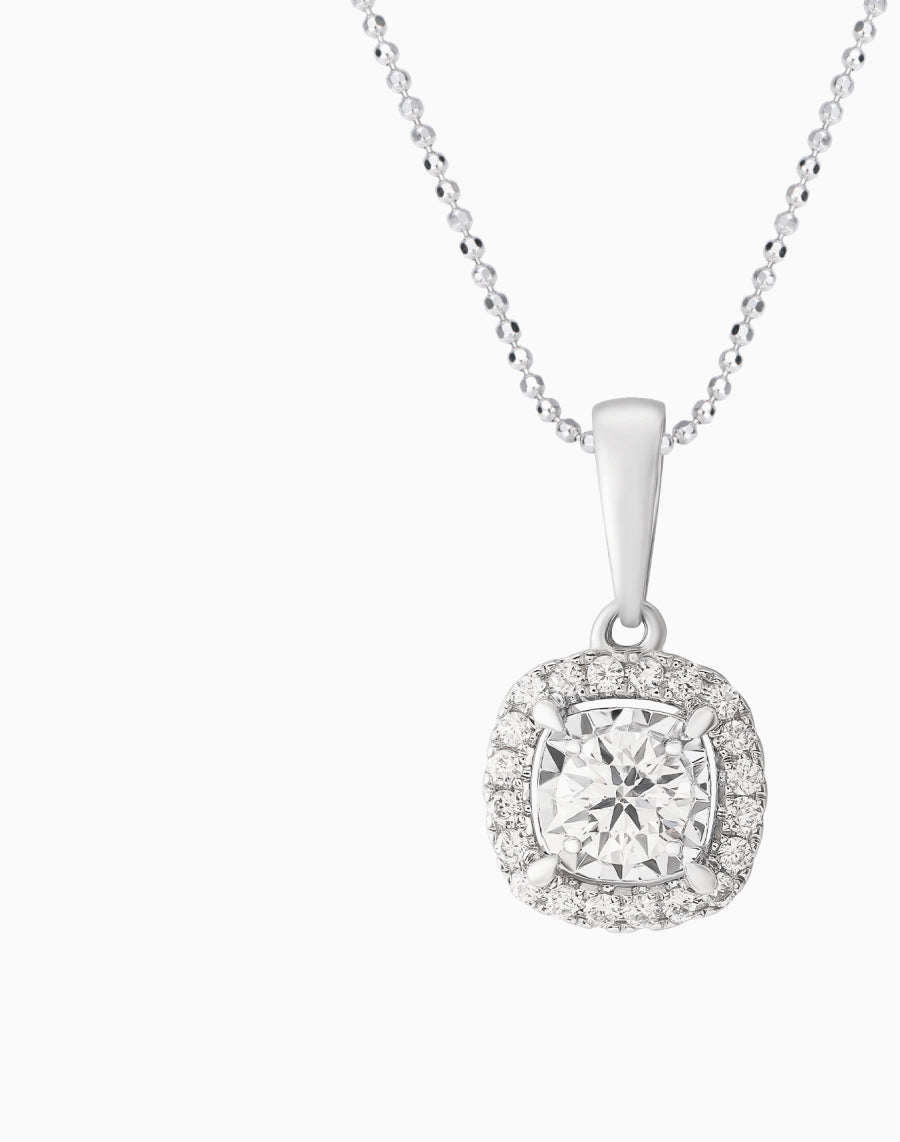 1ct Sparkling Halo Diamond Moissanite Pendant