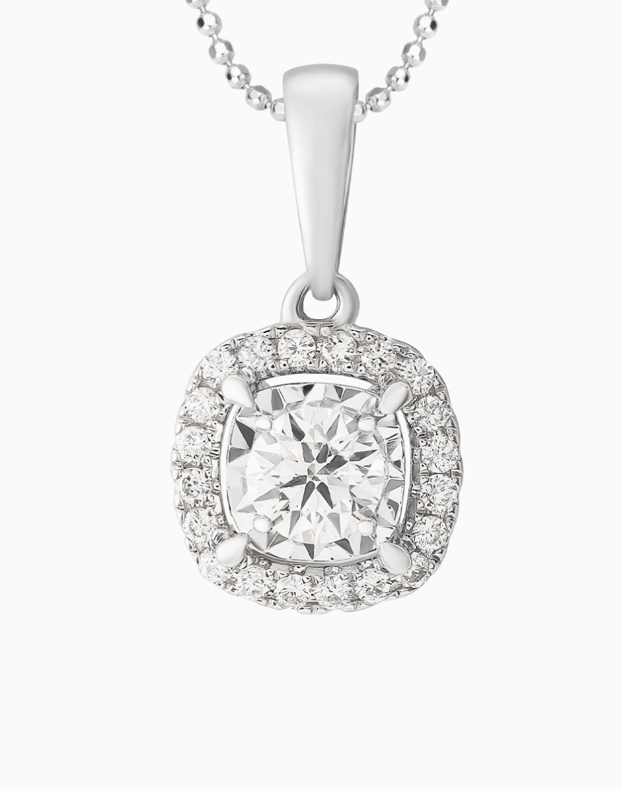 1ct Sparkling Halo Diamond Moissanite Pendant