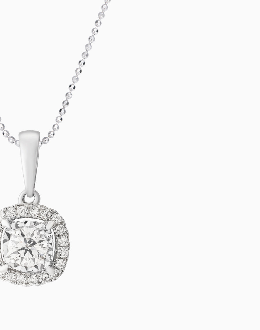 1ct Sparkling Halo Diamond Moissanite Pendant