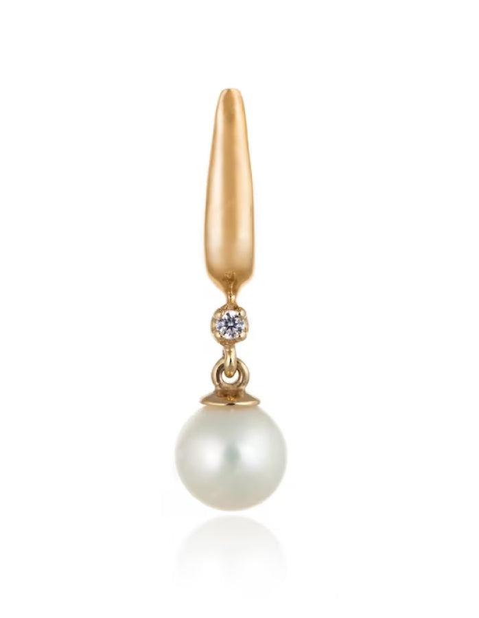 Gold Earrings With Pearls And Diamonds