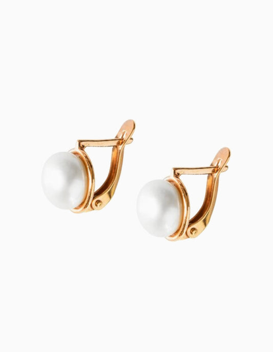 White Pearl Drop Earrings