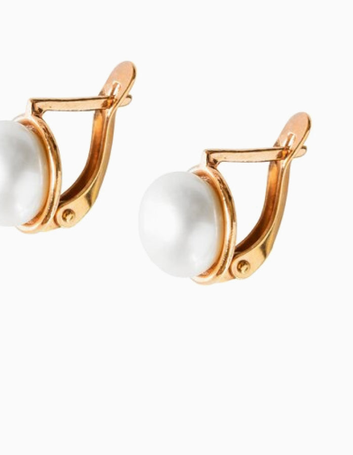 White Pearl Drop Earrings