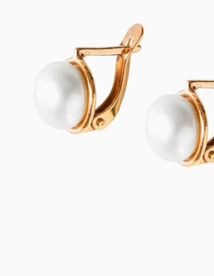 White Pearl Drop Earrings