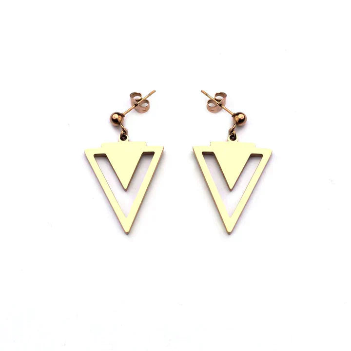 Gold Triangle Earrings