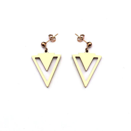 Gold Triangle Earrings