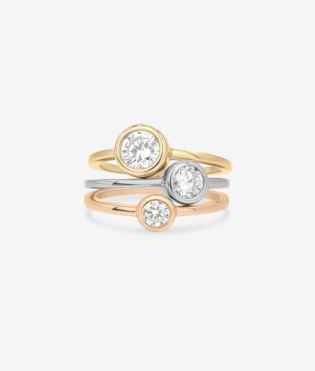 Three Tone Engagement Ring