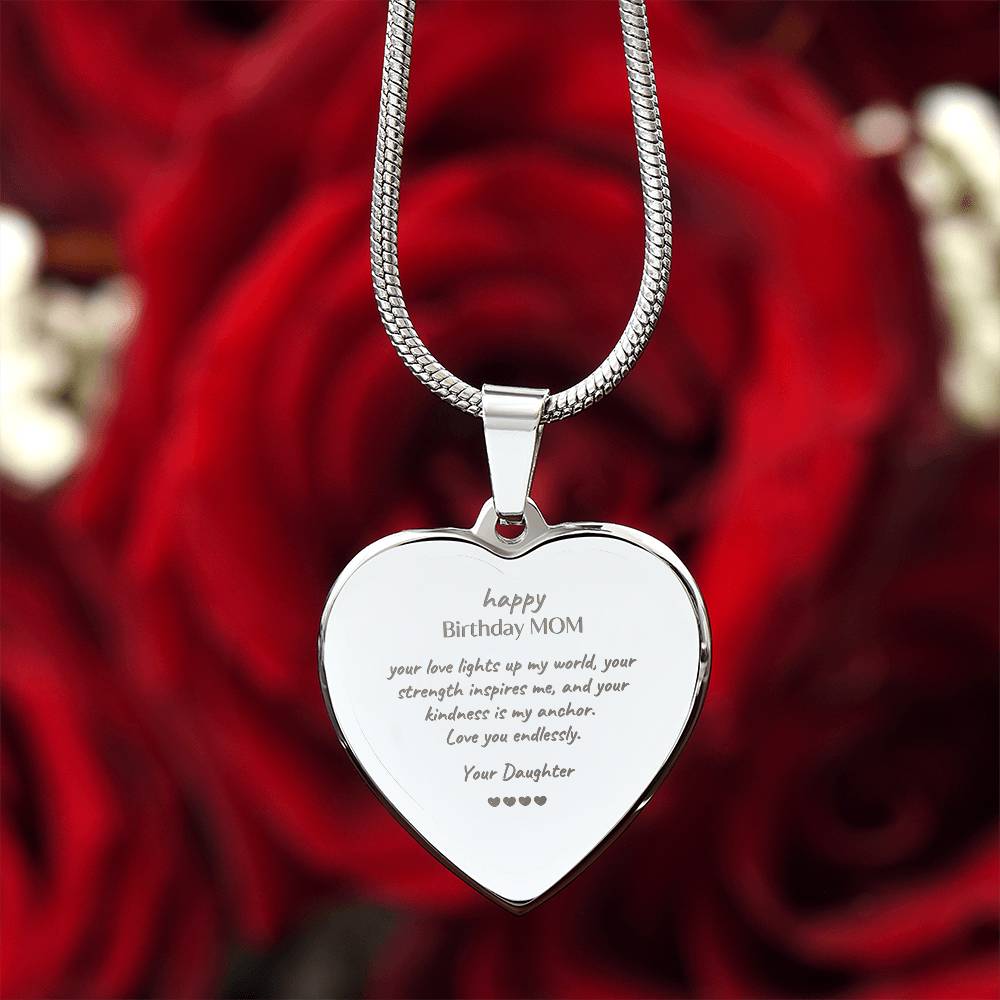 Engraved Necklace for Mom, Eternal Bond: A Daughter's Heartfelt Gift