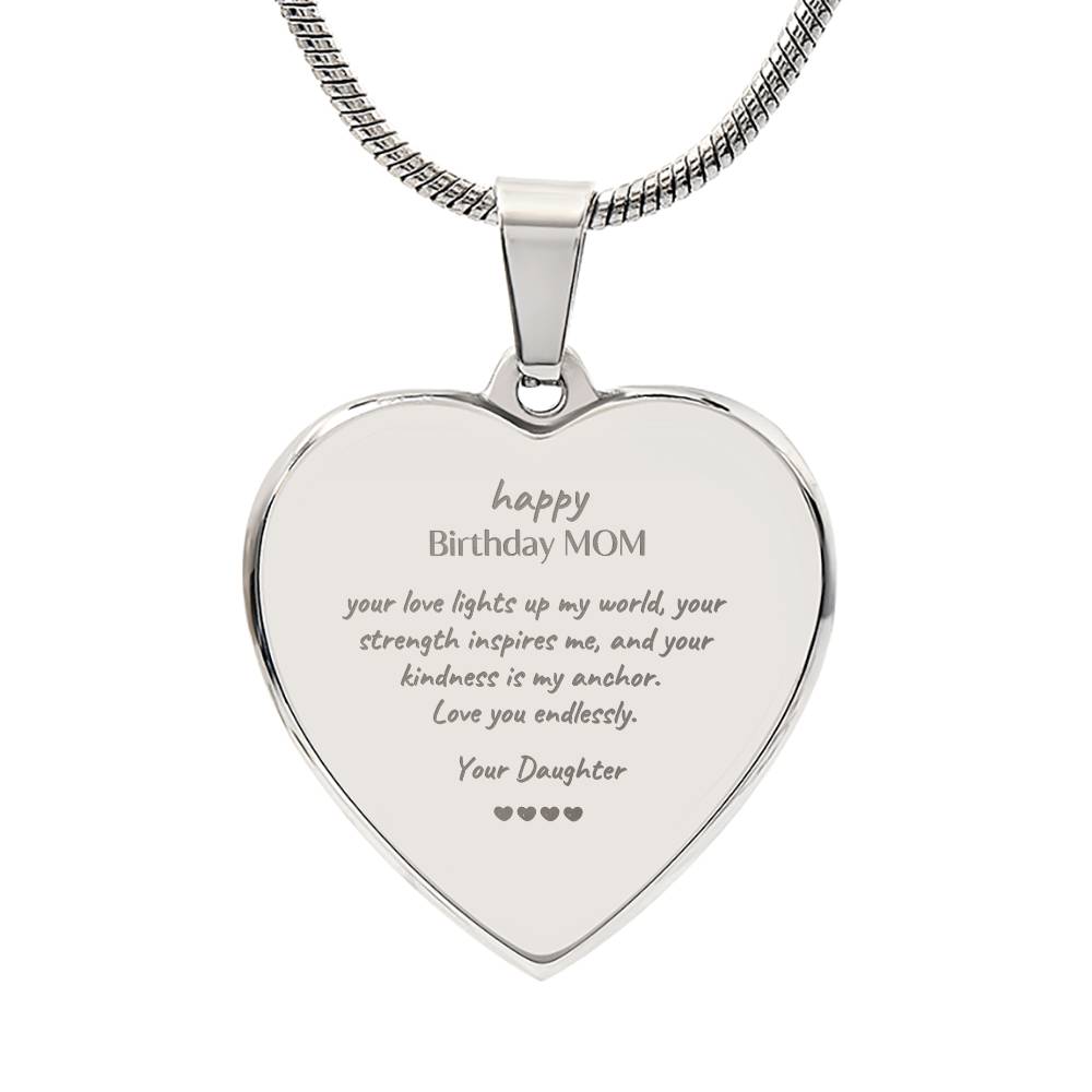 Engraved Necklace for Mom, Eternal Bond: A Daughter's Heartfelt Gift