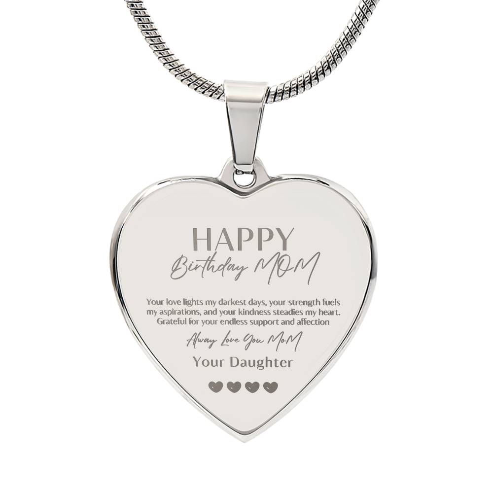 Timeless Ties: Engraved Birthday Necklace for Mom, A Daughter's Heartfelt Expression