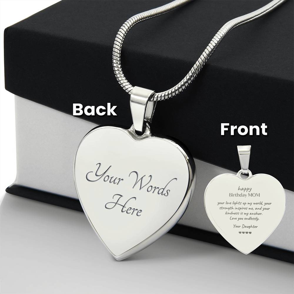 Engraved Necklace for Mom, Eternal Bond: A Daughter's Heartfelt Gift