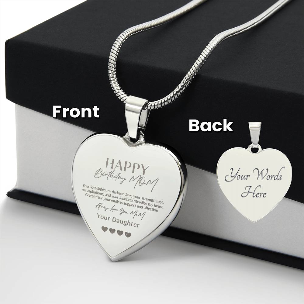 Timeless Ties: Engraved Birthday Necklace for Mom, A Daughter's Heartfelt Expression