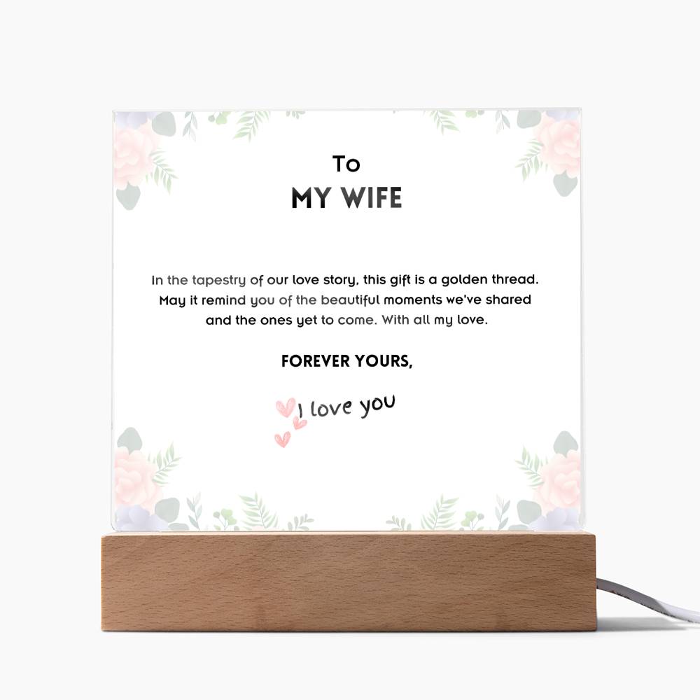 Memorable Acrylic Plaque for Wife - Thoughtful Gesture from Husband