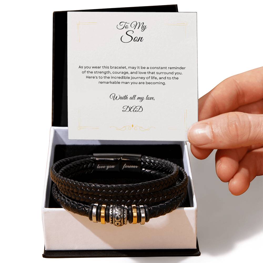 Cherished Fatherly Gift to Son - Bracelet for Love, Courage, and Unity