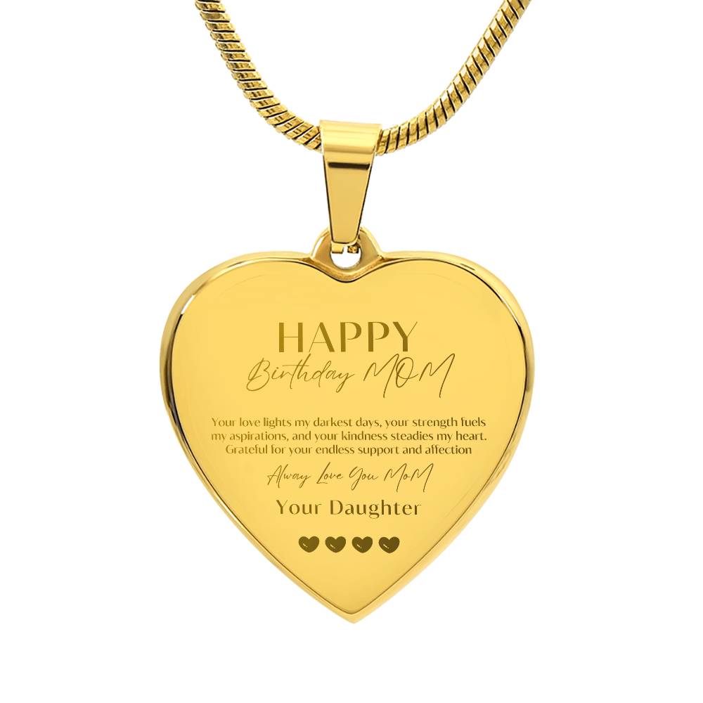 Timeless Ties: Engraved Birthday Necklace for Mom, A Daughter's Heartfelt Expression