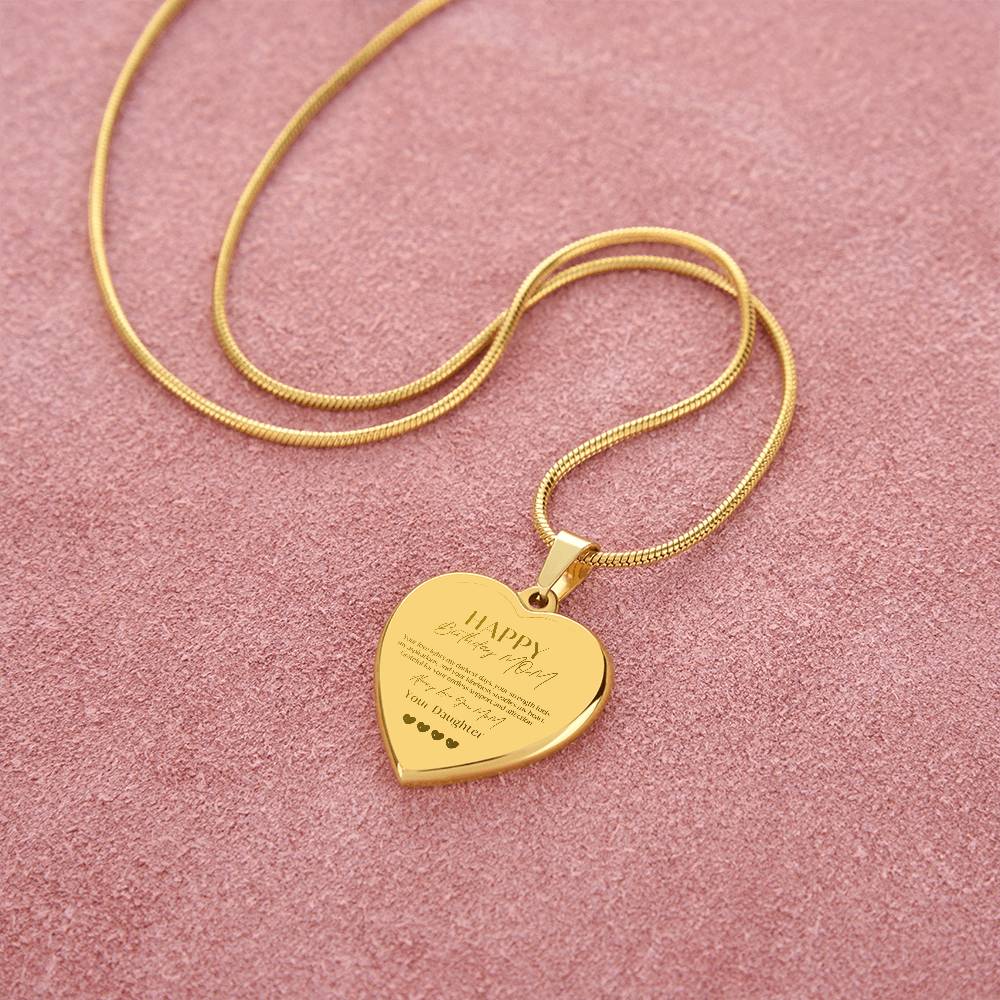 Timeless Ties: Engraved Birthday Necklace for Mom, A Daughter's Heartfelt Expression