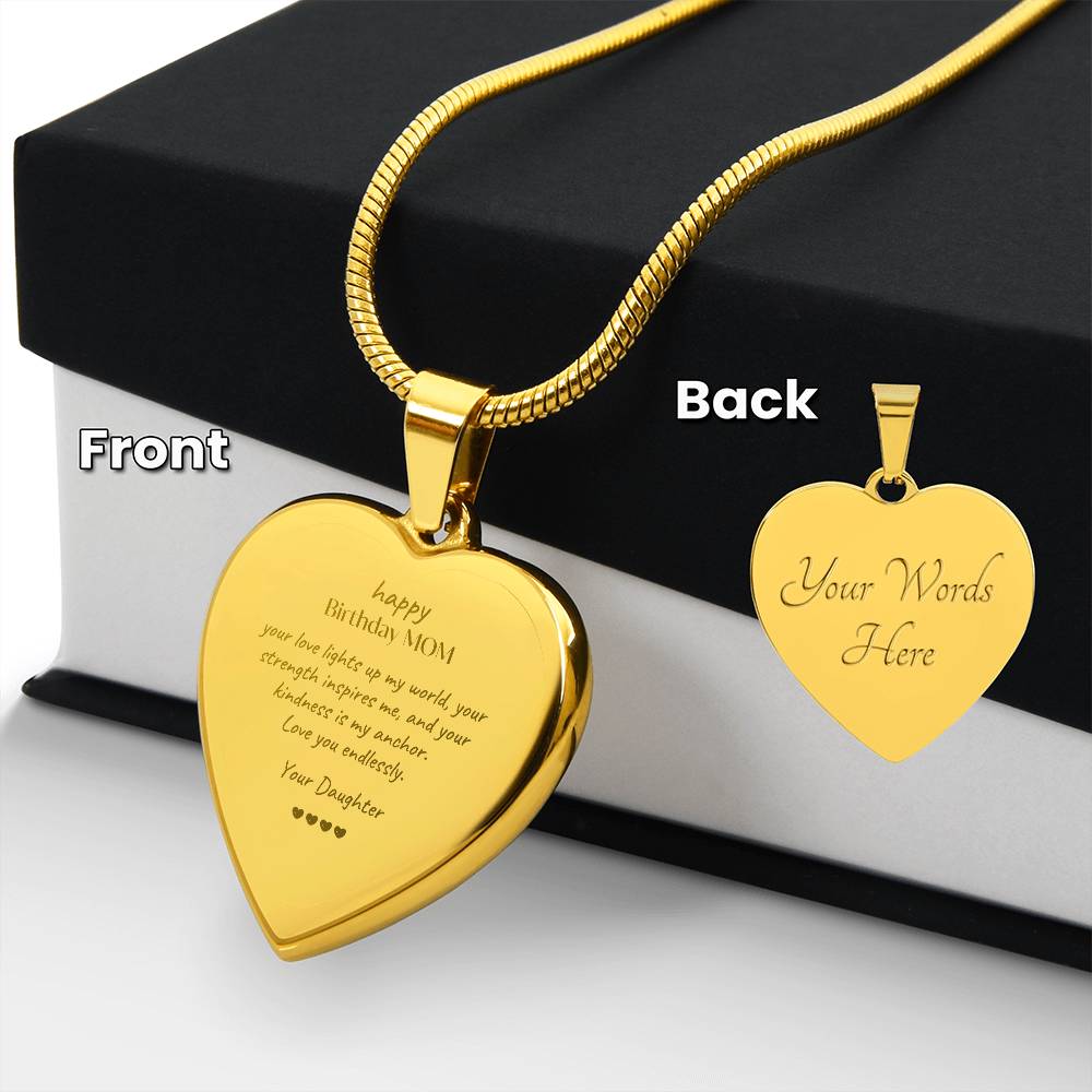 Engraved Necklace for Mom, Eternal Bond: A Daughter's Heartfelt Gift